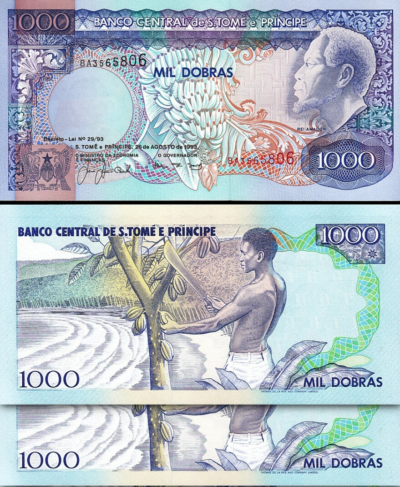 St. Saint Thomas - Sao Tome 1000 Dobras 1993, UNC, 2 Pcs PAIR, Consecutive, P-64