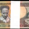 Suriname 250 Gulden 1988, UNC-, ½ BUNDLE, Pack of 50 PCS, Consecutive, P-134