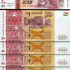 Tajikistan 10 Somoni 2018, UNC, 5 Pcs LOT, Consecutive, P-24c