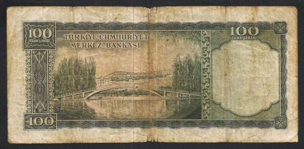 Turkey 100 Lira 1930, aVF, P-169a, Prefix M17 - Image 3