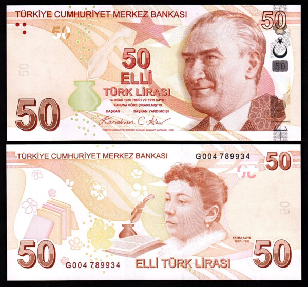 Turkey 4 Pcs UNC Set, 5 10 20 50 Lira 2022 2025, Pick 222 to 225 - Image 3