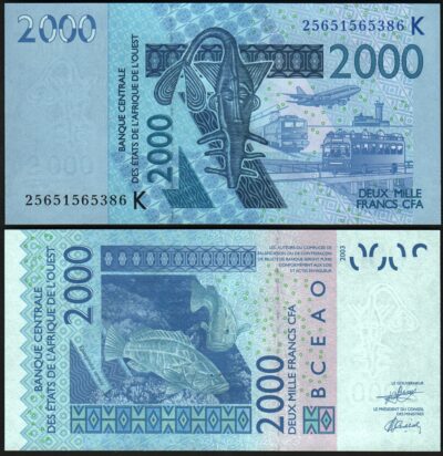 West African St, SENEGAL, 2000 Francs 2003 2025, UNC, P-716K NEW DATE