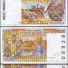 West African States, BENIN 1000 Francs 2002, UNC,2 Pcs PAIR, Consecutive,P-211Bm
