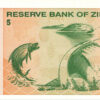 Zimbabwe 5 Dollars 2009, RADAR 7 Digit 0385830, UNC-, P.93, Prefix AA - Image 3