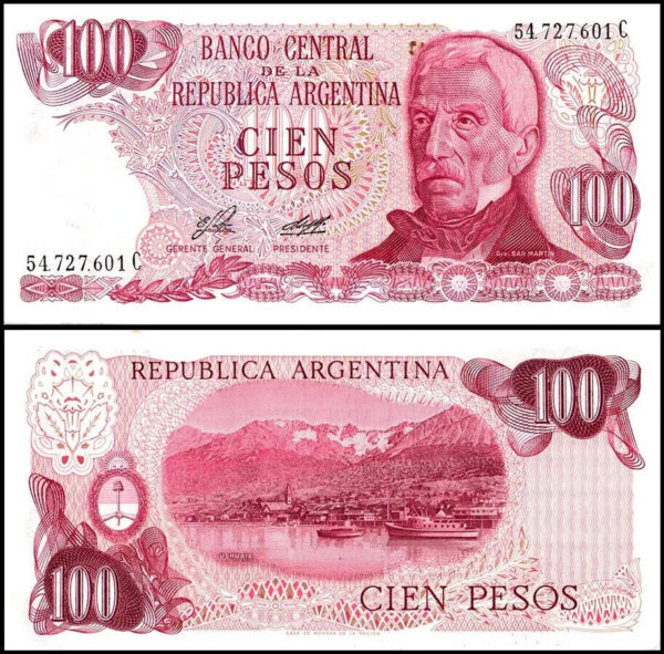 Argentina 100 Pesos, 1976 1977, UNC-, 5 Pcs LOT, Consecutive, P-302a Suffix C - Image 3