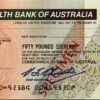 Australia SPECIMEN, Commonwealth Bank Travellers Cheque, 50 Dollars AU - UNC