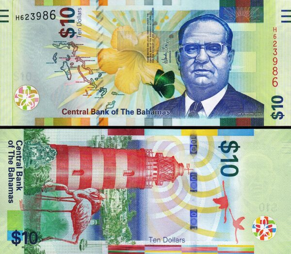 Bahamas 10 Dollars 2016, UNC, P-79a