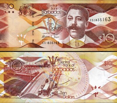 Barbados 10 Dollars, 2013, UNC, P-75a