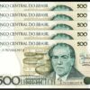 Brazil 500 Cruzados 1986 1988, UNC, 5 Pcs LOT, P-212d