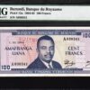 Burundi 100 Francs 1964, PMG 40 EXTREMELY FINE, P-12A
