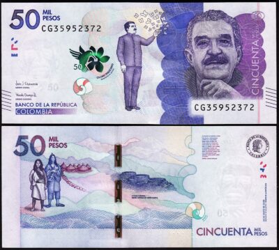 Colombia 50000 Pesos 2020, UNC, P-462f, Prefix CG