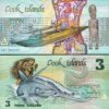 Cook Islands 3 Dollars 1987, UNC, 2 Pcs PAIR, Consecutive, P-3, Low 00**** - Image 3