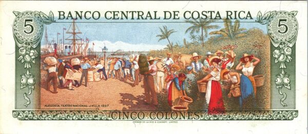 Costa Rica 5 Colones 1990, AU / UNC, P-236e - Image 3