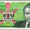 Czechoslovakia 100 Korun 1989, UNC, REPEATER No 505050, Fancy, P-97, Prefx A27
