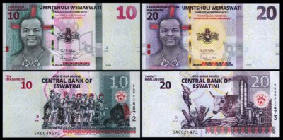 Eswatini 2 Pcs Set (Swaziland) 10 20 Emalangeni 2024, UNC, P-NEW