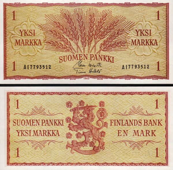 Finland 1 Markkaa Markka  1963, UNC, 10 Pcs LOT, Consecutive, P-98 - Image 3