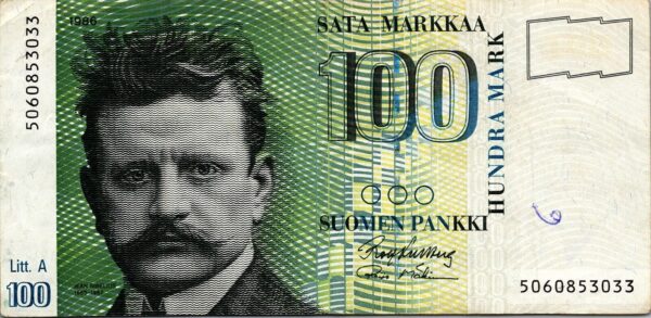 Finland 100 Markkaa 1986, VF, P-119, Litt. A, With Penmark - Image 3