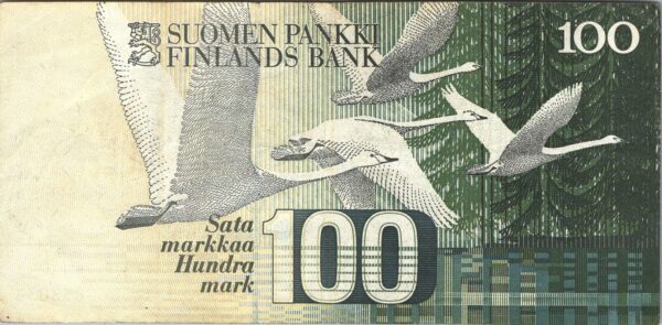 Finland 100 Markkaa 1986, VF, P-119, Litt. A, With Penmark