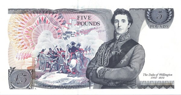 Great Britain, England  5 Pounds 1980 1987, UNC, P-378c - Image 3