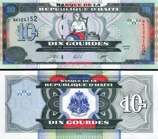 Haiti 10 Gourdes 2000, UNC, 10 Pcs LOT, Consecutive, P-265a, Prefix BQ - Image 4