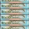 Jordan 1 Dinar 1996, UNC, 10 Pcs LOT, Consecutive, P-29b, Sign 21