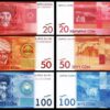 Kyrgyzstan 3 Pcs Set, 20 50 100 Som 2009 2016, UNC, P-24 P-25 P-26