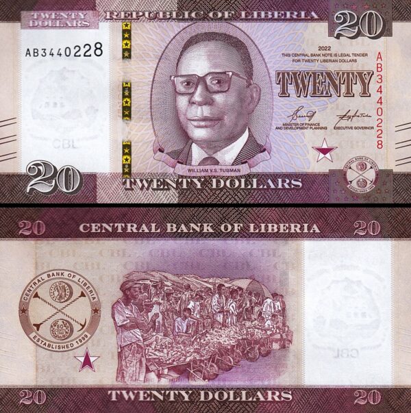 Liberia 20 Dollars 2022, UNC, 10 Pcs LOT, Consecutive, P-39 - Image 4