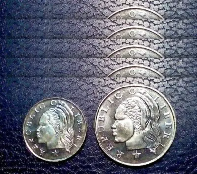 Liberia 5 (x) 2 Pcs Coin Set, 25 50 Cents 2000, UNC