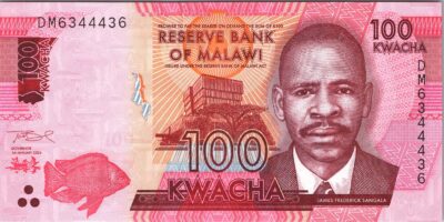 Malawi 100 Kwacha, 2024, RADAR 7 Digit, 6344436, UNC, P-NEW DATE,SIGN