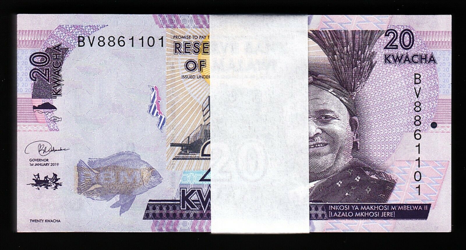 Malawi Banknote Set 2019-2020 – 20, 50, 100, 200 Kwacha (Uncirculated, UNC)