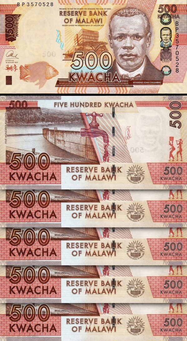 Malawi 500 Kwacha 2017, UNC, 10 Pcs LOT, Consecutive, P-66b - Image 3