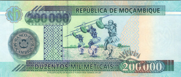 Mozambique 200000 200,000 Meticais 2003, RADAR 7 Digit 151 9 151  UNC, P-141 - Image 3