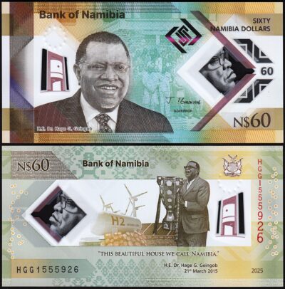Namibia 60 Dollars 2025, UNC, Commemorative, POLYMER, P-19 NEW