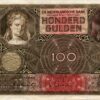 Netherlands 100 Gulden 6 October 1942, AU / UNC P-51c ,Completely Watermark