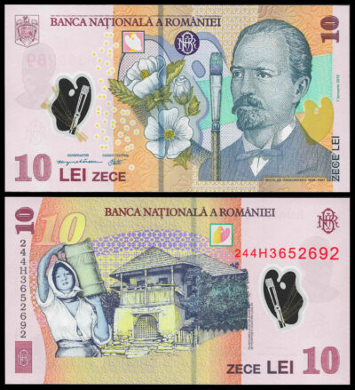 Romania 10 Lei  2018 2024, UNC, POLYMER, P-119