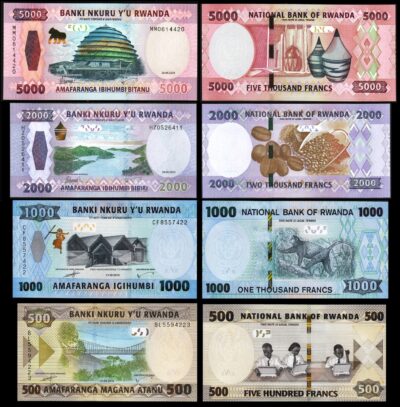 Rwanda 4 Pcs UNC Set, 500 1000 2000 5000 Francs 2019 2024, P 42 43 44 45