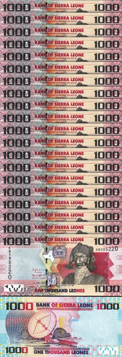 Sierra Leone 1000 Leones 2021, UNC, 20 Pcs LOT, Consecutive, P-30