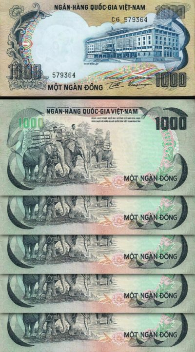 SOUTH VIETNAM 1000 1,000 DONG ND 1972 P 34 XF 
