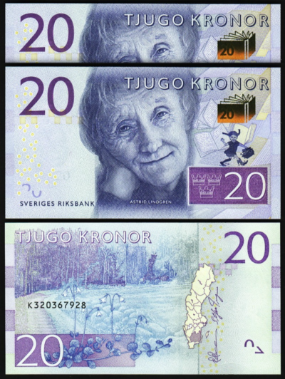 Sweden Suede 20 Kronor 2015, UNC, 2 Pcs PAIR, Consecutive, P-69