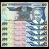 TANZANIA 100 SHILLING 1986, UNC, 5 PCS LOT, CONSECUTIVE, P-14b, PREFIX PK