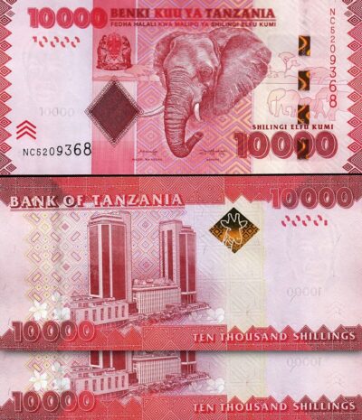 Tanzania 10000 Shillings Nd 2020, UNC, 2 PCS Consecutive Pair,  P-44