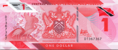 Trinidad Tobago 1 Dollar 2020 2021, REPEATER 367 367 UNC, P-60 New Design