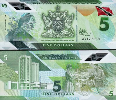 Trinidad and Tobago, 5 Dollars, 2020 (2021), UNC, Polymer, P-61 New Design