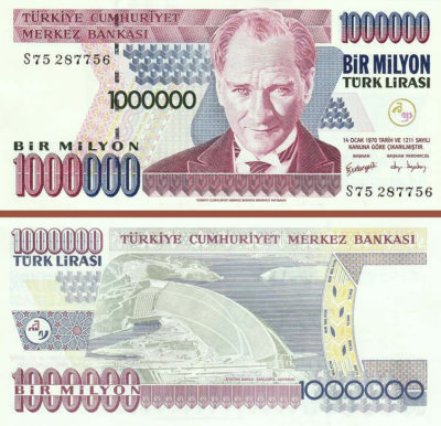 UNC ½ BUNDLE Pack of 50 Pcs 1986 P-196 Details about   Turkey 1000 Lira 1970 