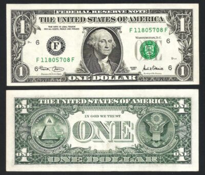 USA US 1 Dollar 2001 , FRN 1926-F, AU / UNC, Atlanta - Georgia