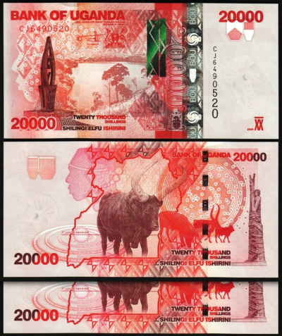 Uganda 20000 20,000 Shillings 2025, UNC, 2 Pcs PAIR,Consecutive,P-53 NEW DATE,CJ