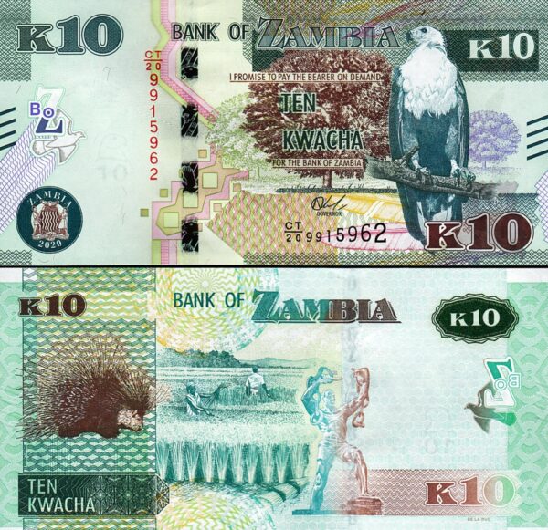 Zambia 10 Kwacha 2020 (2021), UNC,  P-58
