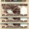 Zambia 5 Kwacha 1980 1988, UNC, 5 Pcs LOT, Consecutive, P-25d