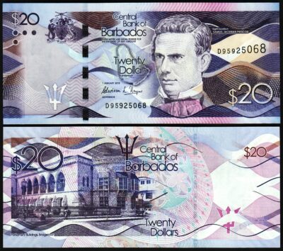 Barbados 20 Dollars, 2018, UNC, P-76