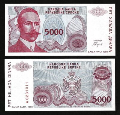 Bosnia Herzegovina 5000 Dinara 1993, UNC, P-149